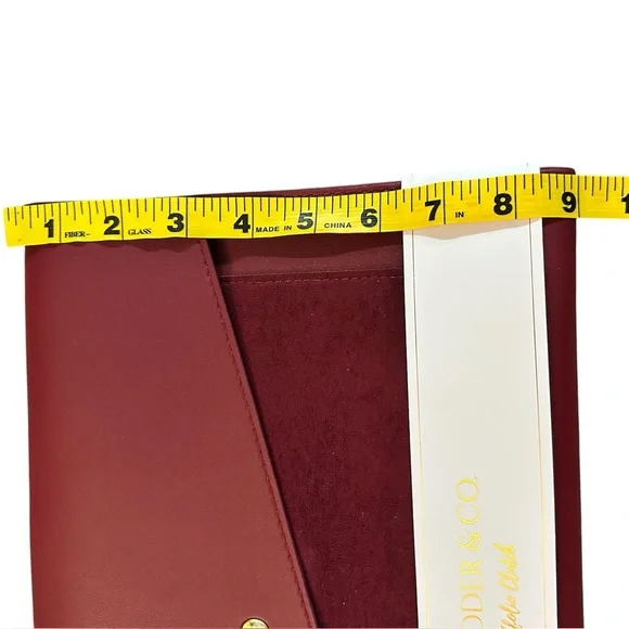 NWT Glass Ladder & Co. Burgundy Portfolio Clutch - Picture 5 of 8